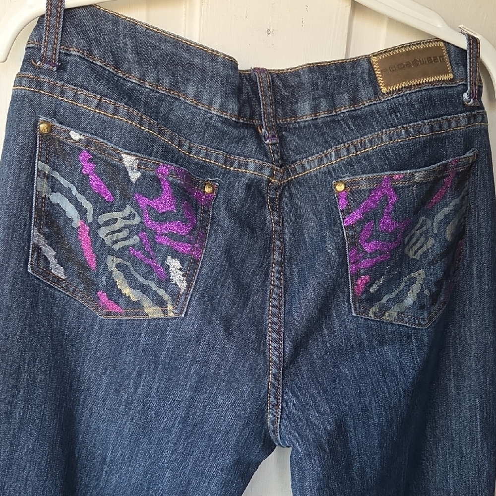 Hannah Skinnyleg Rocawear Dark Blue Skinny Jeans Size 15 Y2k - Picture 13 of 16